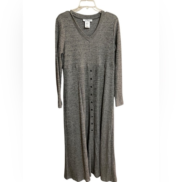 VTG Clues Collections Y2K Grunge Hippie Maxi Empire Waist Button Front Dress  XL - Picture 1 of 9